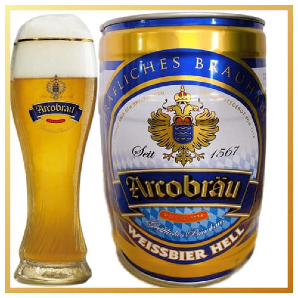 Bia Arcobrau Weissbier Hell 5.3% Đức – bom 5 lít