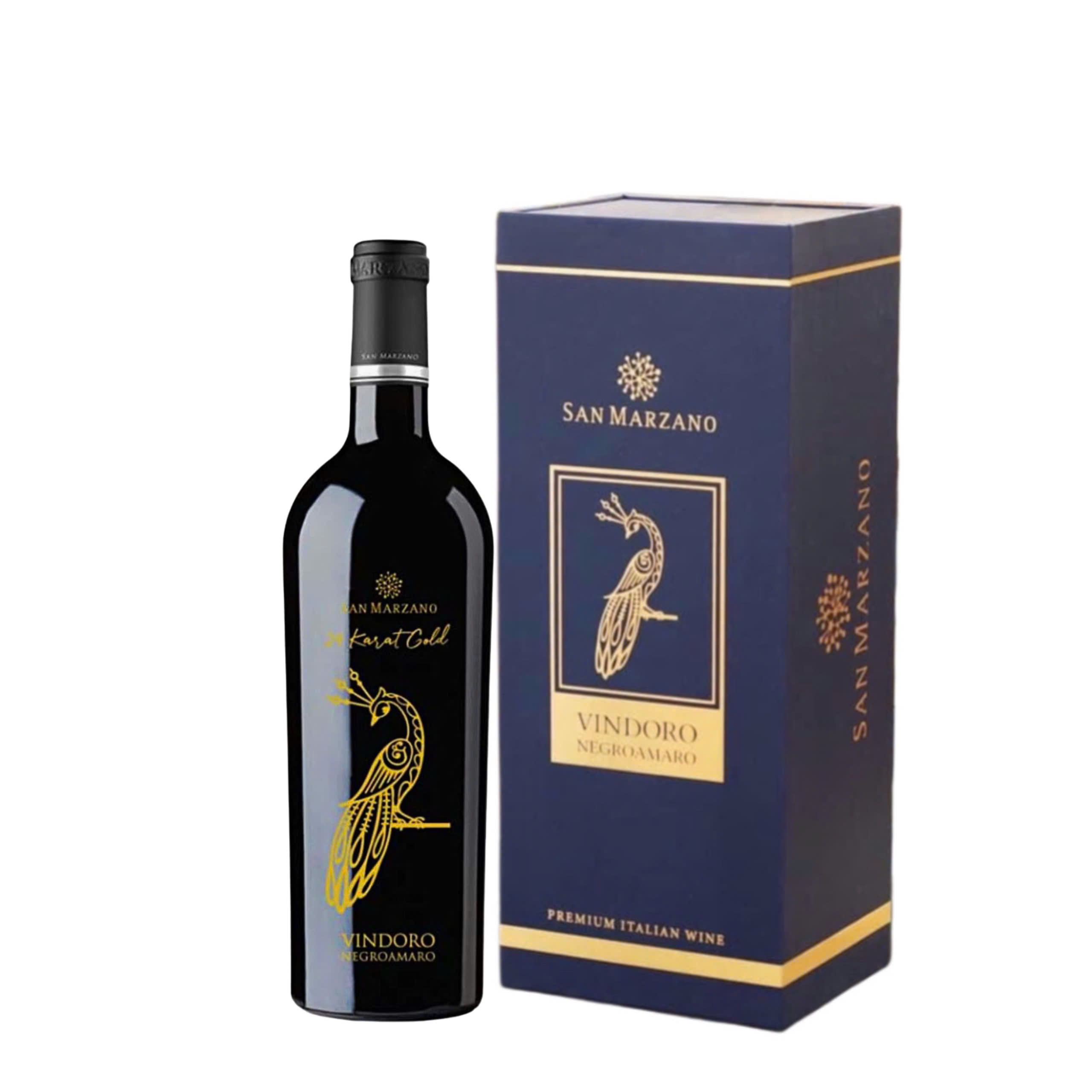 Rượu vang con công Vindoro Gold 24 Karat